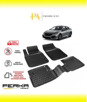 Honda Civic 10 Sedan 2016-2021 Uyumlu Havuzlu Paspas